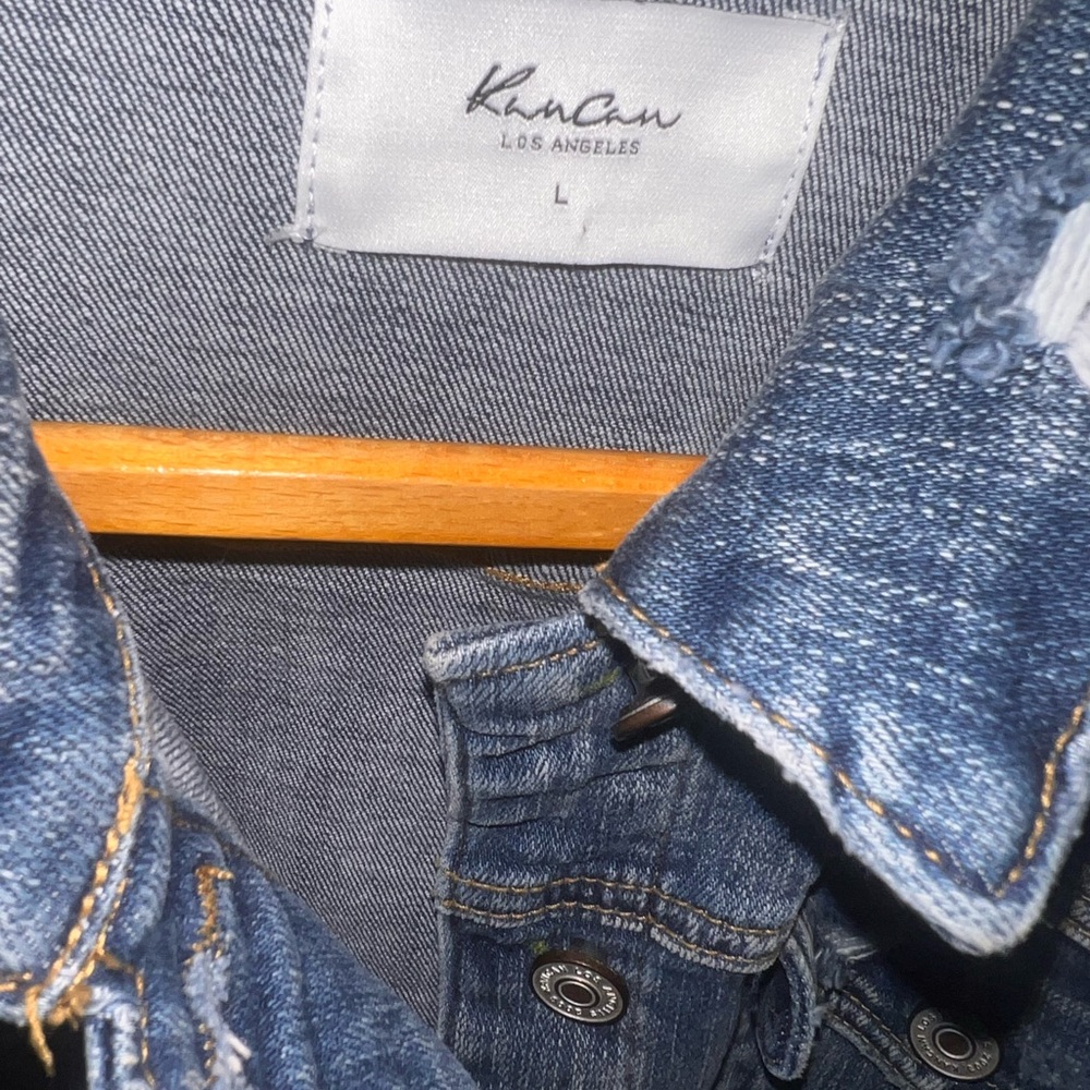 KanCan Faded Blue Distressed Jean Jacket - Picture 2 of 8